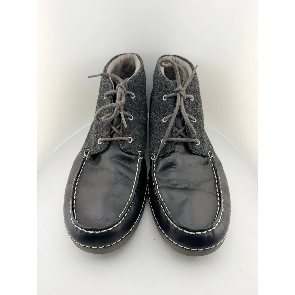 UGG Australia Kaldwell Chukka Boots Mens 13 Black Leather Wool Vibram 1003885